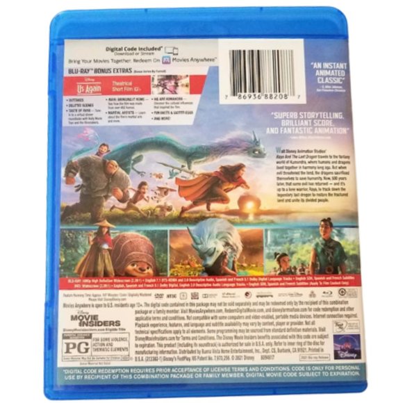 Disney RAYA AND THE LAST DRAGON Blu-Ray + DVD Movie - Picture 3 of 4